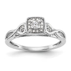 First Promise 14k White Gold Criss-Cross 1/5 carat Round Diamond Complete Promise/Engagement Ring