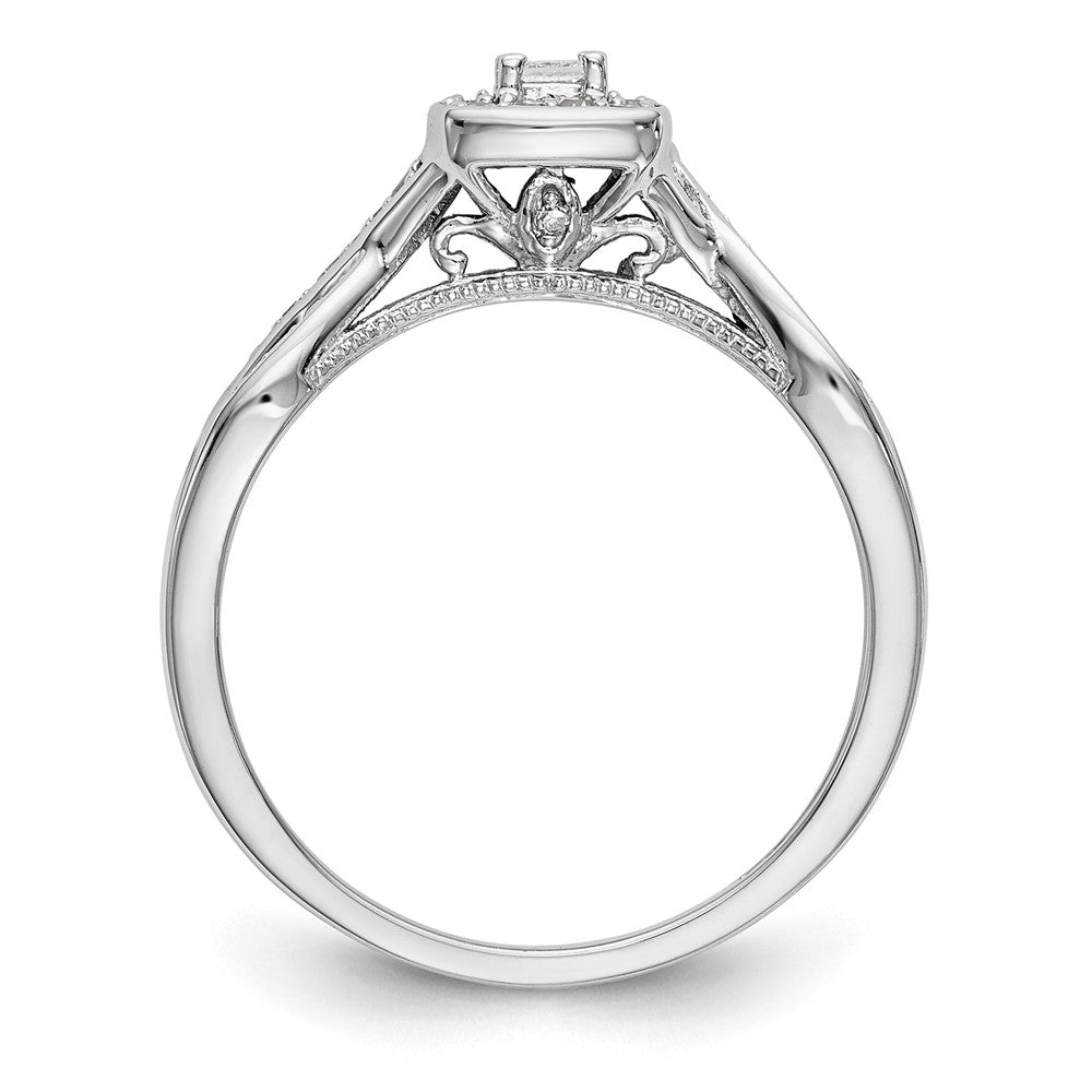 First Promise 14k White Gold Criss-Cross 1/3 carat Round Diamond Complete Promise/Engagement Ring