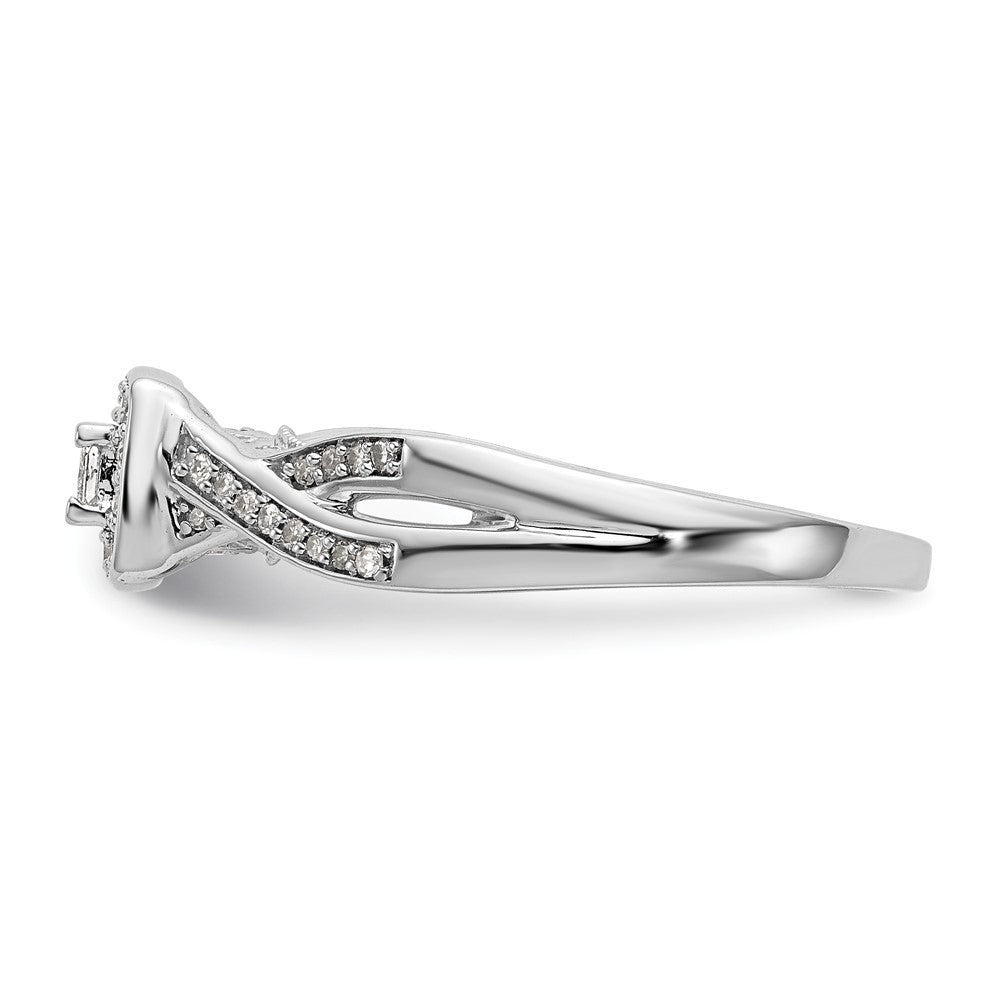 First Promise 14k White Gold Criss-Cross 1/3 carat Round Diamond Complete Promise/Engagement Ring