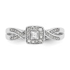 First Promise 14k White Gold Criss-Cross 1/3 carat Round Diamond Complete Promise/Engagement Ring