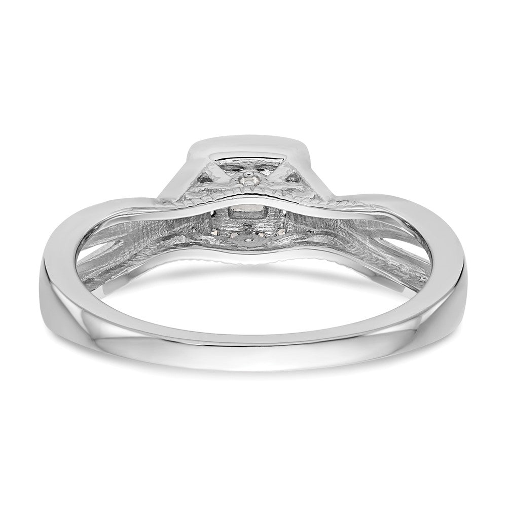 First Promise 14k White Gold Criss-Cross 1/3 carat Round Diamond Complete Promise/Engagement Ring