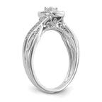 First Promise 14k White Gold Criss-Cross 1/3 carat Round Diamond Complete Promise/Engagement Ring