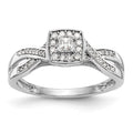 First Promise 14k White Gold Criss-Cross 1/3 carat Round Diamond Complete Promise/Engagement Ring