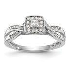 First Promise 14k White Gold Criss-Cross 1/3 carat Round Diamond Complete Promise/Engagement Ring