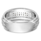 14K White Gold Diamond Trio Men's Wedding Band