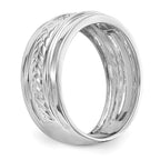 14K White Gold Diamond Trio Men's Wedding Band