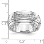 14K White Gold Diamond Trio Men's Wedding Band