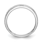 14K White Gold AA Quality 1/10 carat Diamond Trio Ladies Wedding Band