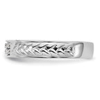 14K White Gold AA Quality 1/10 carat Diamond Trio Ladies Wedding Band