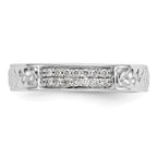 14K White Gold AA Quality 1/10 carat Diamond Trio Ladies Wedding Band