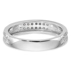 14K White Gold AA Quality 1/10 carat Diamond Trio Ladies Wedding Band
