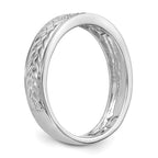 14K White Gold AA Quality 1/10 carat Diamond Trio Ladies Wedding Band