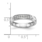 14K White Gold AA Quality 1/10 carat Diamond Trio Ladies Wedding Band