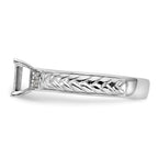 14K White Gold Square Cluster AA Quality 1/6 carat Diamond Trio Complete Engagement Ring