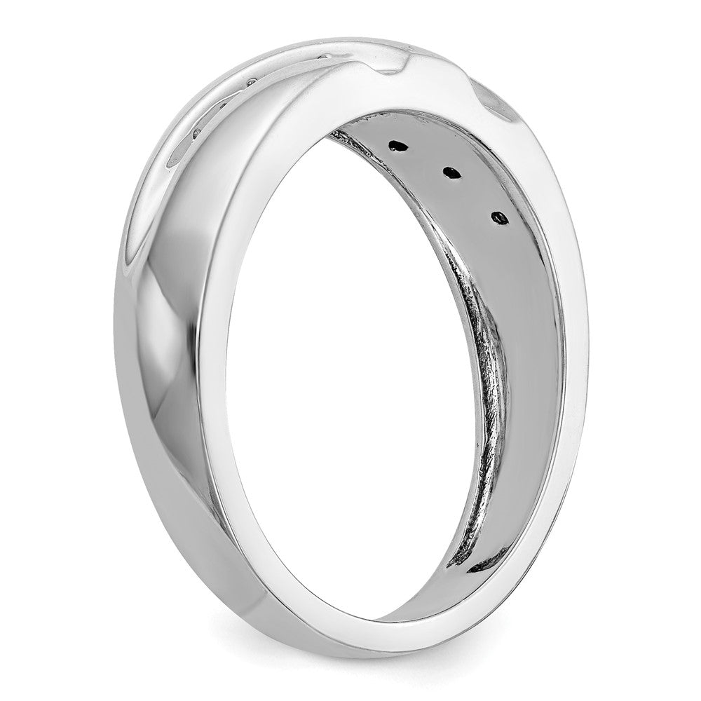 14K White Gold Complete Diamond Trio Men's Wedding Band