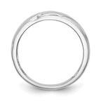 14K White Gold AA Quality .03 carat Diamond Trio Complete Men's Wedding Band