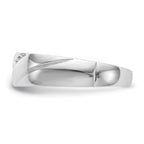 14K White Gold AA Quality .03 carat Diamond Trio Complete Men's Wedding Band