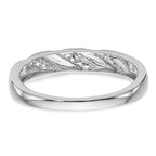 14K White Gold AA Quality .03 carat Diamond Trio Complete Men's Wedding Band