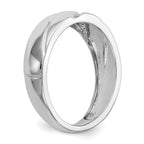 14K White Gold AA Quality .03 carat Diamond Trio Complete Men's Wedding Band