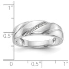 14K White Gold AA Quality .03 carat Diamond Trio Complete Men's Wedding Band