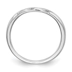 14K White Gold AA Quality 1/20 carat Diamond Trio Complete Ladies Wedding Band
