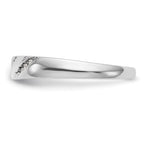 14K White Gold AA Quality 1/20 carat Diamond Trio Complete Ladies Wedding Band