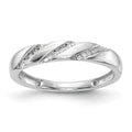 14K White Gold AA Quality 1/20 carat Diamond Trio Complete Ladies Wedding Band