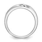14K White Gold AA Quality 1/6 carat Diamond Trio Complete Men's Wedding Band