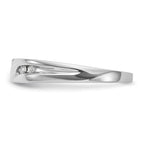 14K White Gold AA Quality 1/6 carat Diamond Trio Complete Men's Wedding Band