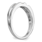 14K White Gold AA Quality 1/6 carat Diamond Trio Complete Men's Wedding Band