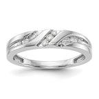 14K White Gold AA Quality 1/6 carat Diamond Trio Complete Men's Wedding Band