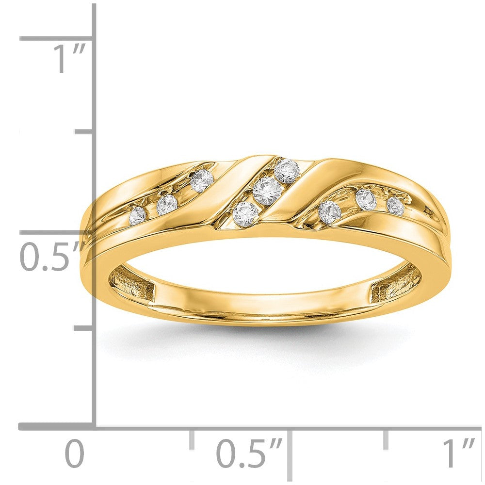 14K Yellow Gold Complete Diamond Trio Men's Wedding Band