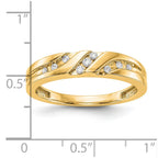 14K Yellow Gold Complete Diamond Trio Men's Wedding Band