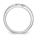 14K White Gold AA Quality 1/8 carat Diamond Trio Complete Ladies Wedding Band