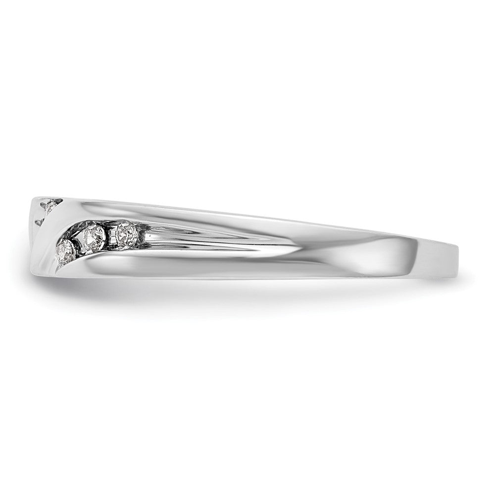 14K White Gold AA Quality 1/8 carat Diamond Trio Complete Ladies Wedding Band
