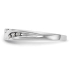 14K White Gold AA Quality 1/8 carat Diamond Trio Complete Ladies Wedding Band