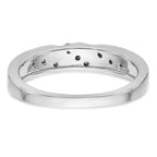14K White Gold AA Quality 1/8 carat Diamond Trio Complete Ladies Wedding Band