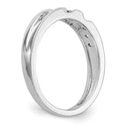 14K White Gold AA Quality 1/8 carat Diamond Trio Complete Ladies Wedding Band