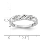 14K White Gold AA Quality 1/8 carat Diamond Trio Complete Ladies Wedding Band