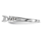 14K White Gold AA Quality 1/8 carat Diamond Trio Complete Engagement Ring