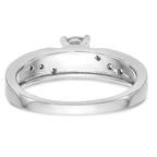 14K White Gold AA Quality 1/8 carat Diamond Trio Complete Engagement Ring