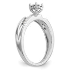 14K White Gold AA Quality 1/8 carat Diamond Trio Complete Engagement Ring