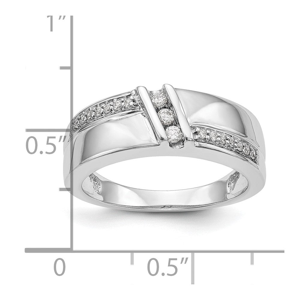 14K White Gold Complete Diamond Trio Ladies Wedding Band