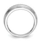 14K White Gold AA Quality 1/10 carat Diamond Trio Complete Men's Wedding Band