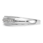 14K White Gold AA Quality 1/10 carat Diamond Trio Complete Men's Wedding Band
