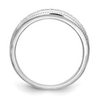 14K White Gold AA Quality 1/10 carat Diamond Trio Complete Ladies Wedding Band