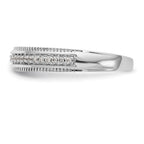 14K White Gold AA Quality 1/10 carat Diamond Trio Complete Ladies Wedding Band