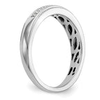 14K White Gold AA Quality 1/10 carat Diamond Trio Complete Ladies Wedding Band