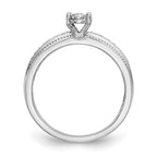 14K White Gold AA Quality 1/8 carat Diamond Trio Complete Engagement Ring