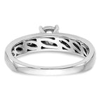 14K White Gold AA Quality 1/8 carat Diamond Trio Complete Engagement Ring